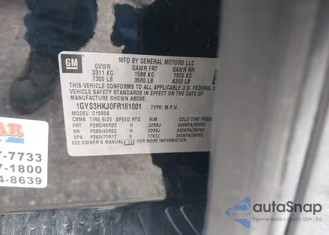 2015 Cadillac Escalade Esv Luxury from USA, damaged, VIN 1GYS3HKJ0FR161001